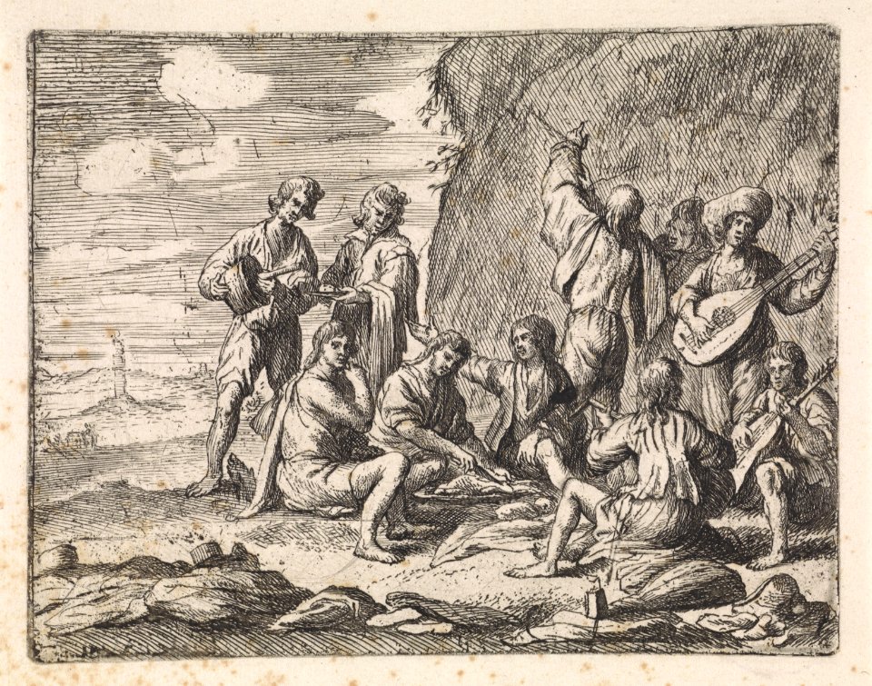 Cornelis de Wael - Picnic in the mountains