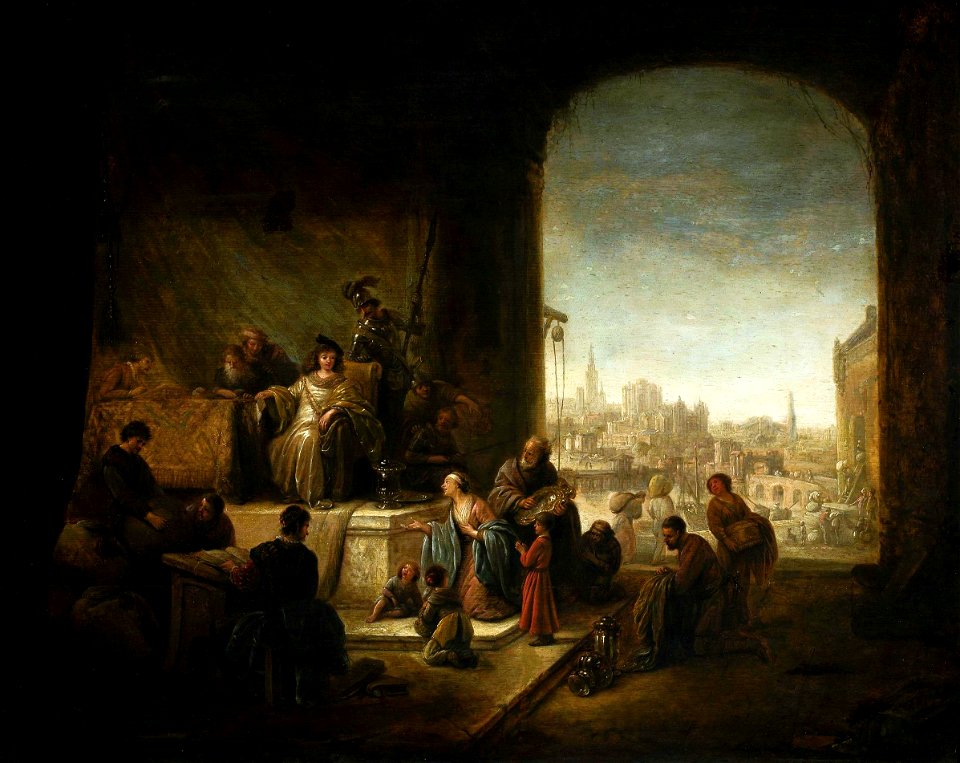 Wet Joseph selling grain in Egypt