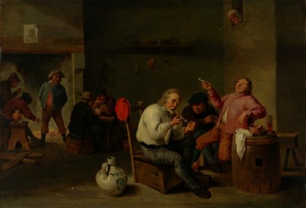 David Teniers (II) - Tavern scene. Free illustration for personal and commercial use.