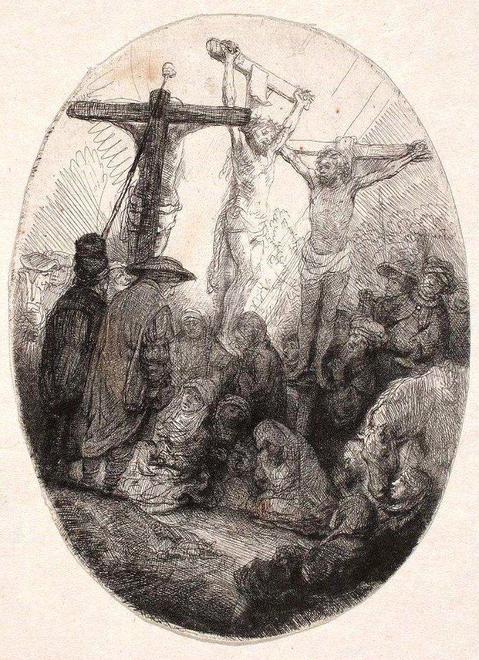 Rembrandt Crucifixion between two thieves