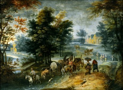 Peeter Gijsels - Busy path leading to the village