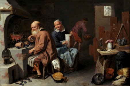 David Ryckaert (III) - The alchemist and his wife in the workshop