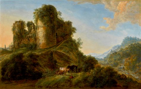 Gillis Neyts - Landscape with the ruins of César Castle at Vaulx-Lez-Tournai