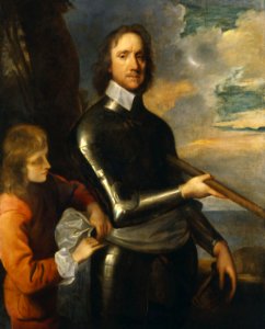 Portrait of Oliver Cromwell in armour (by Robert Walker)