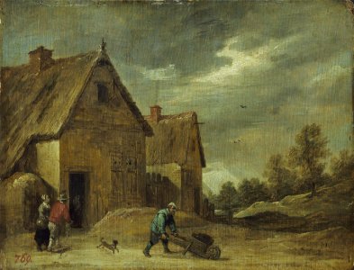 David Teniers (II) - Farmer with wheelbarrow