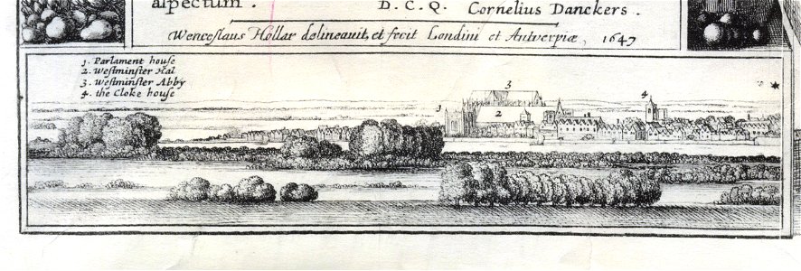 1647 Long view of London From Bankside - Wenceslaus Hollar (cropp1. Free illustration for personal and commercial use.