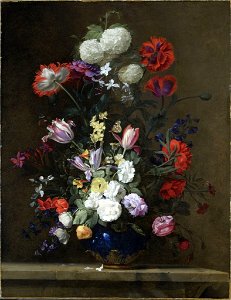 Jean-Michel Picart - Bouquet of flowers in a vase decorated with gilt bronze. Free illustration for personal and commercial use.