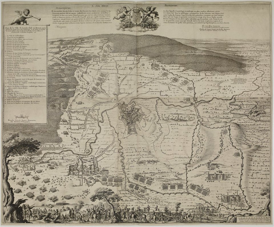 Wenceslaus Hollar, Jacob van Werden - Siege of Landrecies