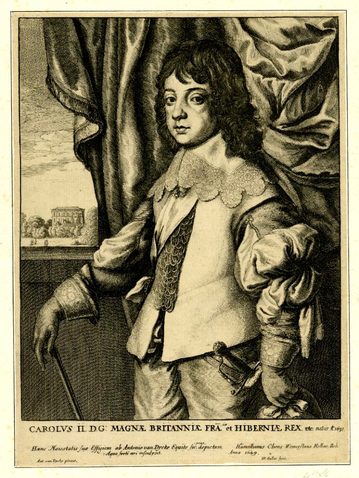 Portrait of Charles II as a boy by Wenceslaus Hollar 1649
