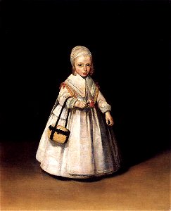 Helena van der Schalcke as a Child 1648 Gerard ter Borch II. Free illustration for personal and commercial use.