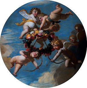 Putti met bloemenkrans Rijksmuseum SK-A-4171