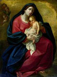 Anonymous Madonna and Child with putti. Free illustration for personal and commercial use.