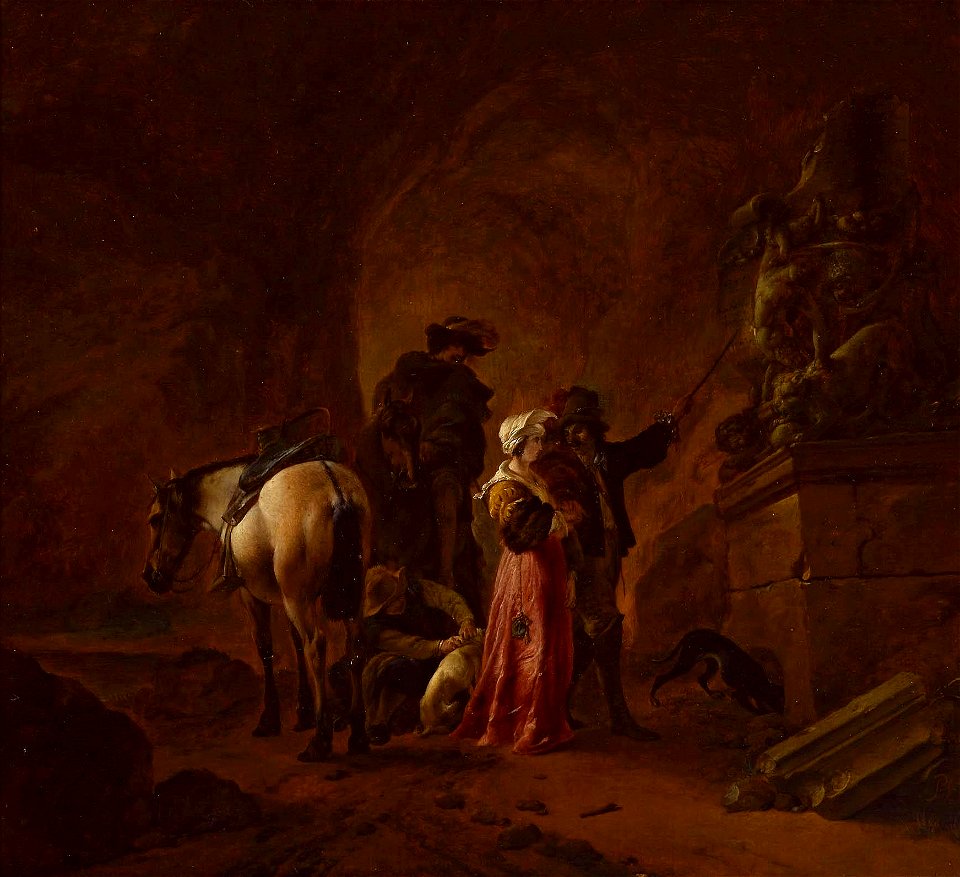 Wouwerman Travellers in a grotto