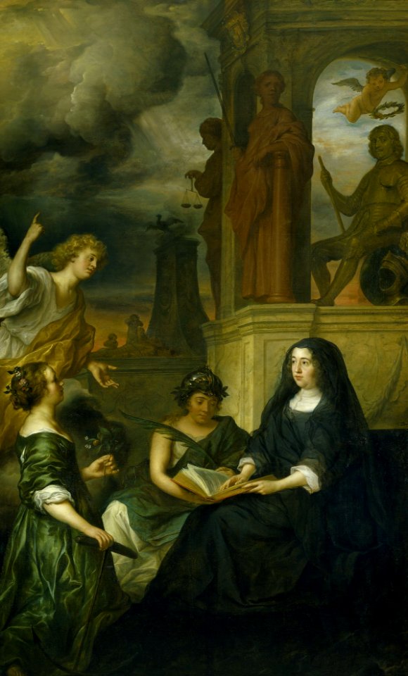 Allegorie op de nagedachtenis van Frederik Hendrik, prins van Oranje, met het portret van zijn weduwe Amalia van Solms Rijksmuseum SK-A-869