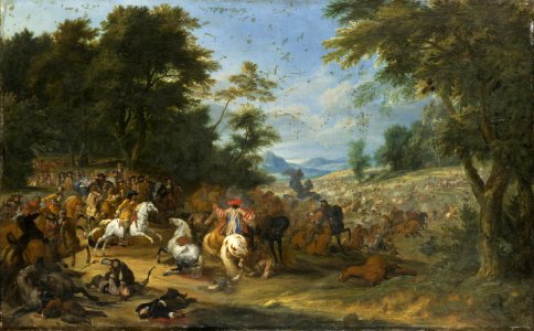 Adam Frans van der Meulen - Battle at the entrance to a forest