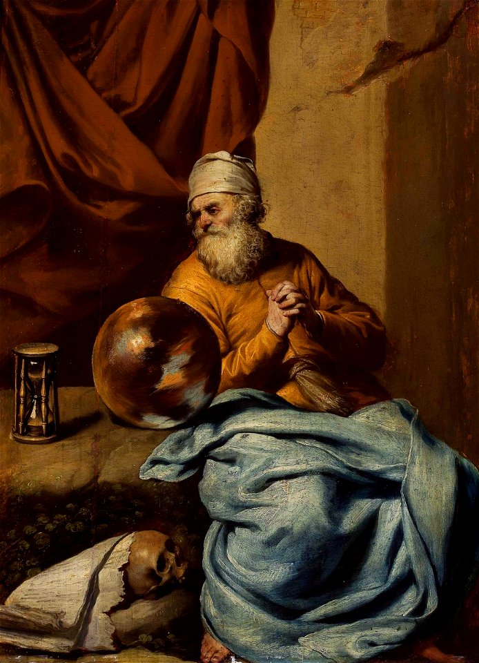 Coques Old man with an hourglass