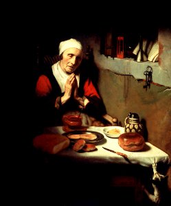 Nicolaas Meas - Biddende oude vrouw
