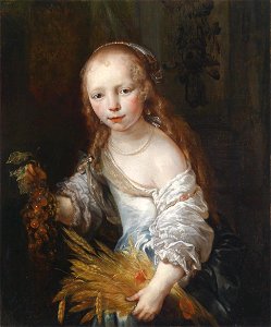 Jan van Noordt Porträt eines jungen Mädchens als Ceres. Free illustration for personal and commercial use.