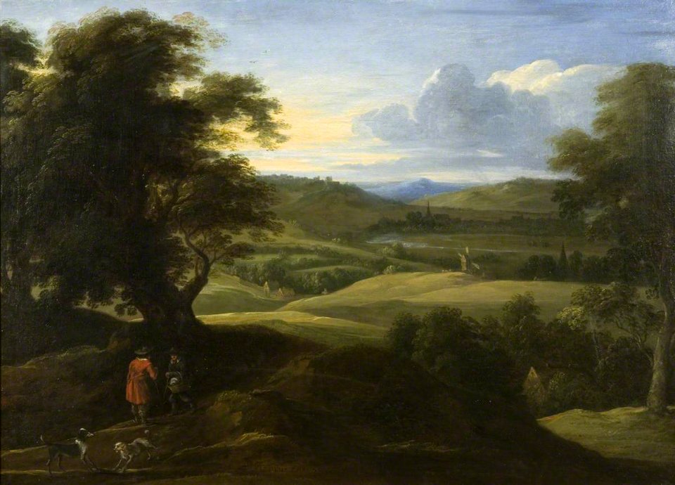 Étienne Rendu - Landscape with hunters