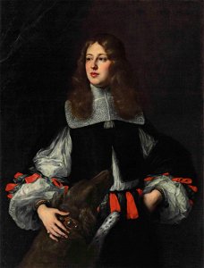 Justus Sustermans - Portrait of Orazio Piccolomini, three-quarter-length, with a dog