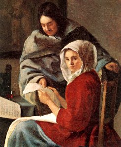 Johannes Vermeer - Girl Interrupted at Her Music (detail) - WGA24649