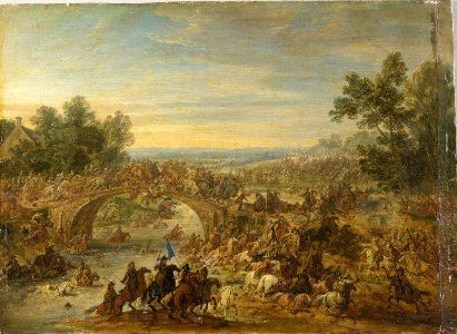 Adam Frans van der Meulen - Battle near the entrance to a forest