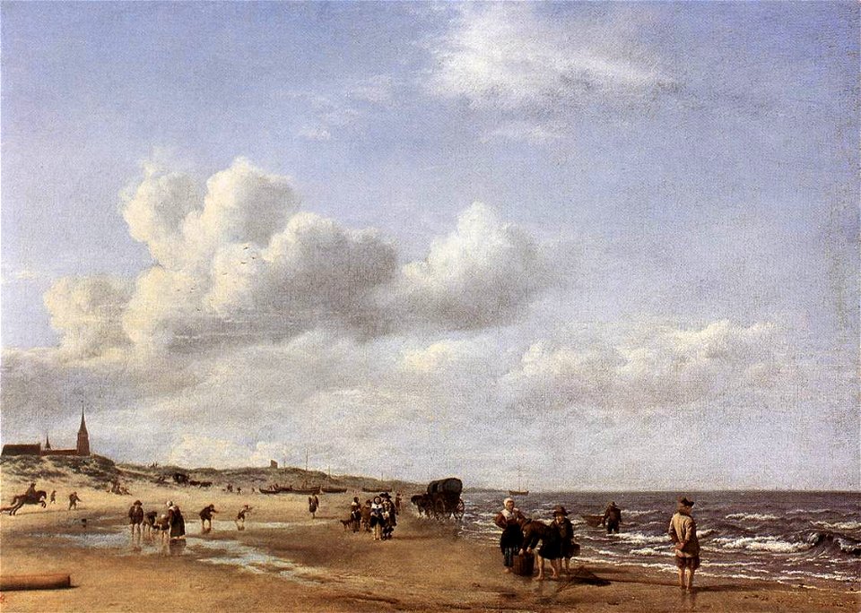 Adriaen van de Velde - The Beach at Scheveningen - WGA24479