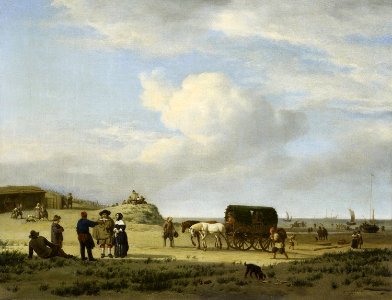 Adriaen van de Velde (Amsterdam 1636-Amsterdam 1672) - Figures on the Coast at Scheveningen - RCIN 404802 - Royal Collection