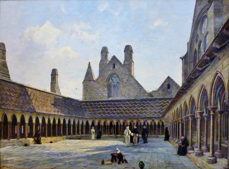 166 Emmanuel Lansyer Le cloître du Mont-Saint-Michel