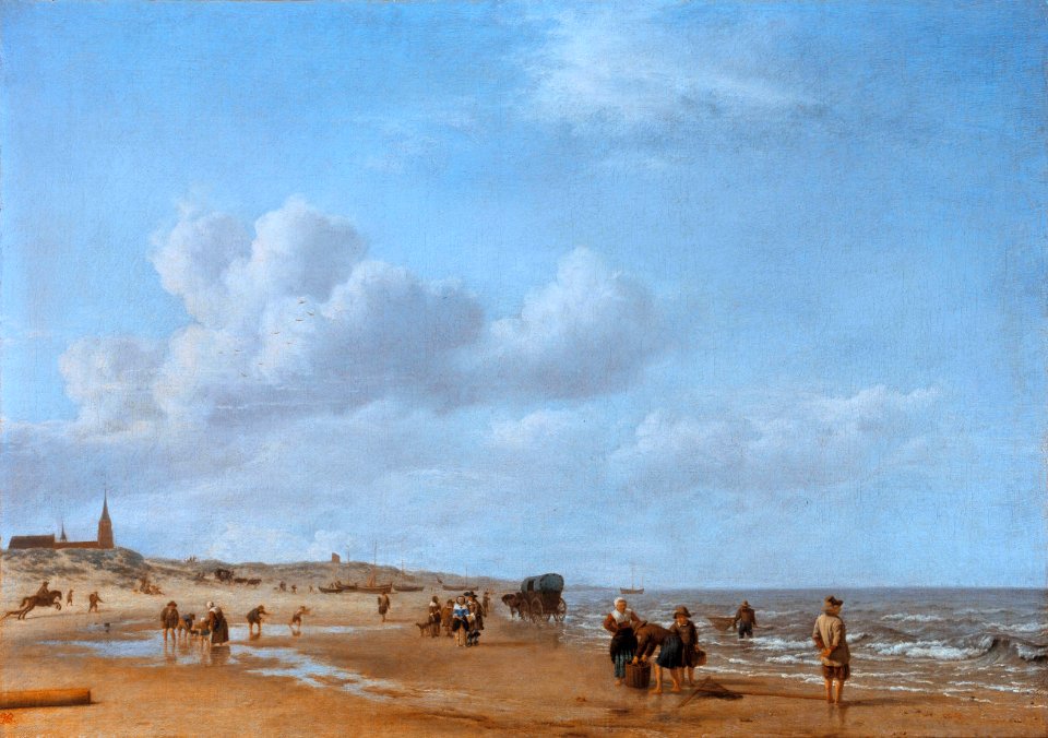 The beach at Scheveningen, by Adriaen van de Velde