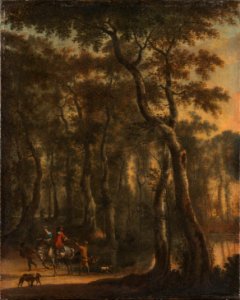 Bosgezicht met jagers Rijksmuseum SK-A-131