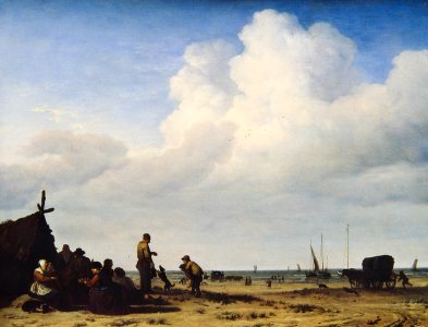 Beach View by Adriaen van de Velde Mauritshuis 198. Free illustration for personal and commercial use.