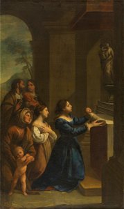 A Vaccaro San Cayetano ofrecido a la Virgen por su madre Lienzo. 123 x 76 cm. Museo del Prado. Madrid