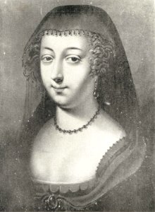 1660s Oil on oak board portrait (now lost) of Maria Francisca of Savoy by an unknown Spanish painter
