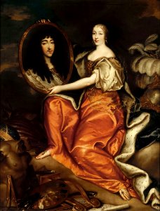 Mathieu, Antoine - Henriette of England holding a portrait of her husband - Versailles