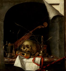 Cornelis Norbertus Gijsbrechts - Vanitas still life with skull