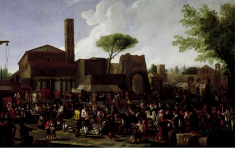 Willem Reuter - A Roman Market. Free illustration for personal and commercial use.