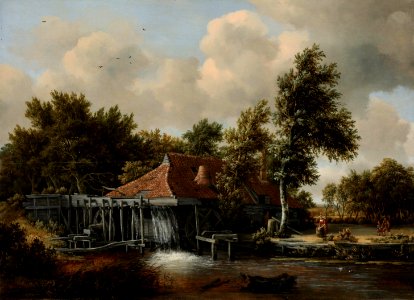 Een watermolen Rijksmuseum SK-C-144. Free illustration for personal and commercial use.