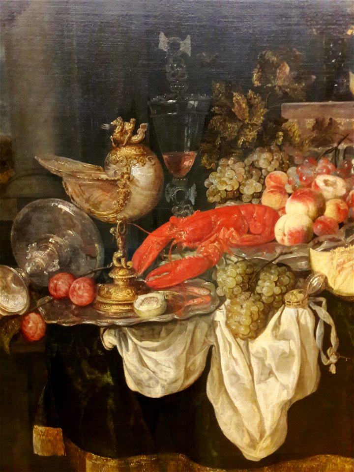 Beyeren Large still life with lobster (detail)