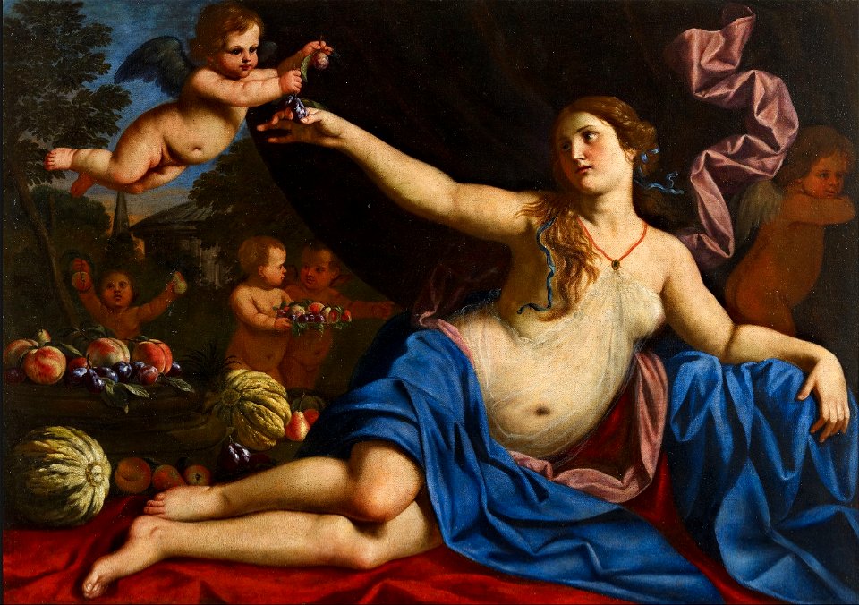 Abraham Brueghel, Giacinto Gimignani - Venus and Cupid