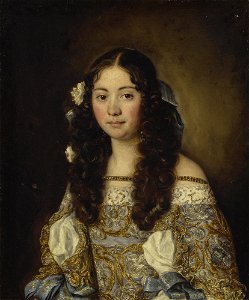 Jacob Ferdinand Voet - Portrait of Laura Chigi. Free illustration for personal and commercial use.