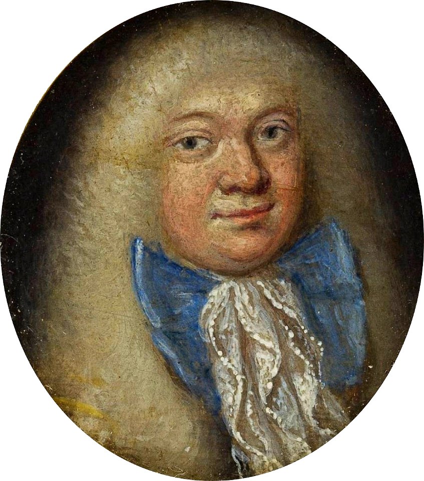 Germany Man in a bright wig and a blue bow
