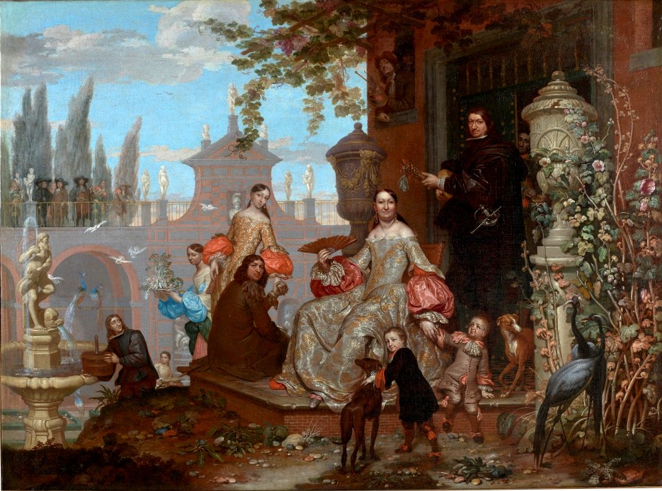 Jan van Kessel (II) - Portrait of a Family in a Garden - 1679