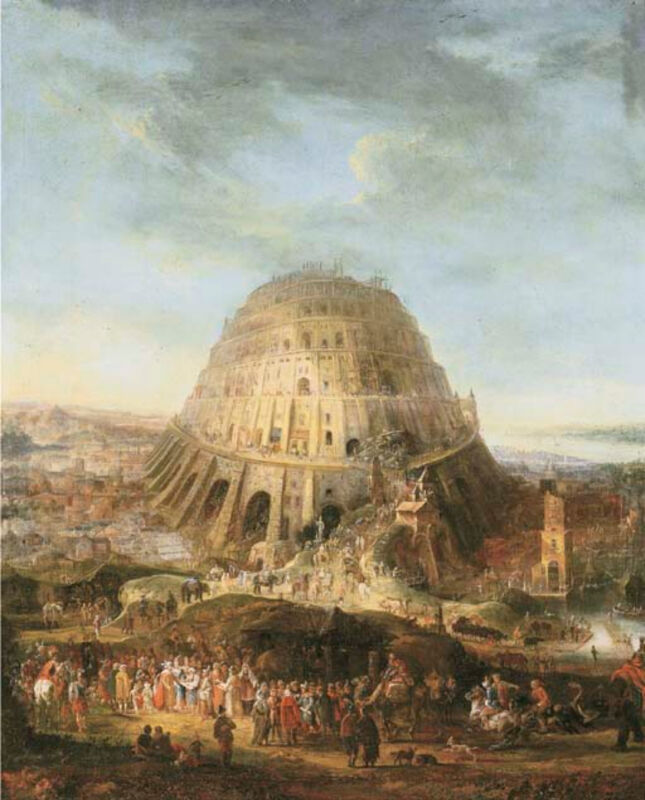 The tower of Babel, Mathys Schoevaerdts, between 1682 and 1702