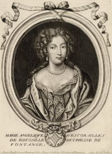 1681 Engraving of Marie Angélique de Scorailles, Duchess of Fontanges (Nicolas II de Larmessin)