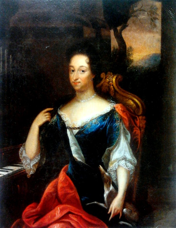 Netscher A lady as Saint Cecilia