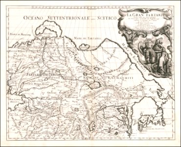 1683 map of Great Tartary by Giacomo Cantelli da Vignola