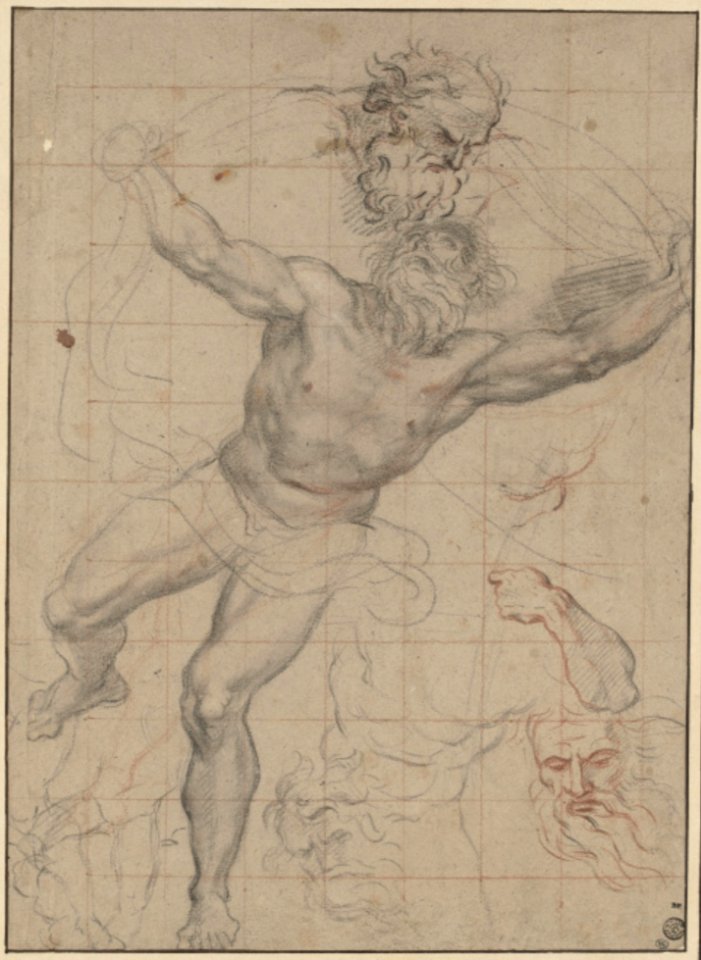 Antoine Coypel - Studies for Uranus carrying the veil of night