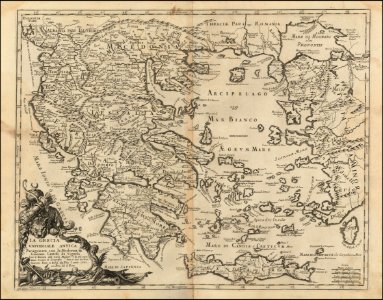 1689 map of Greece by Giacomo Cantelli da Vignola