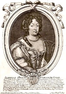 Élisabeth (Isabelle) d'Orléans, Duchess of Guise in an engraving by Larmessin, circa 1685